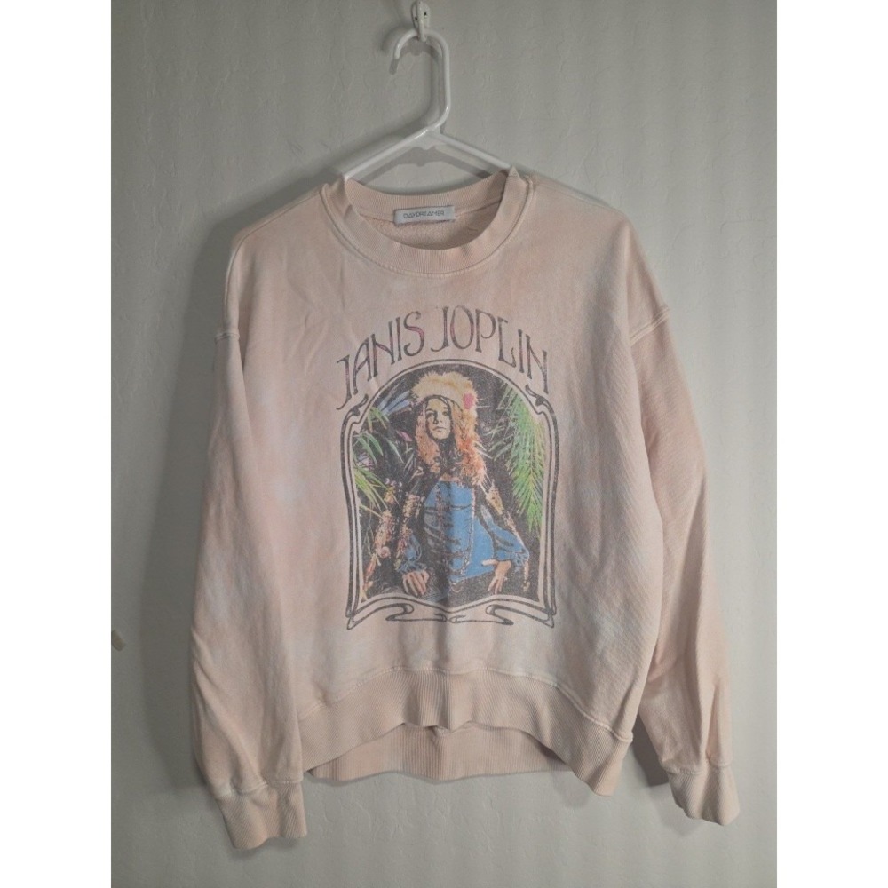 Janis Joplin Daydreamer Flamingo Cloud Wash Sweatshirt Sizes Small